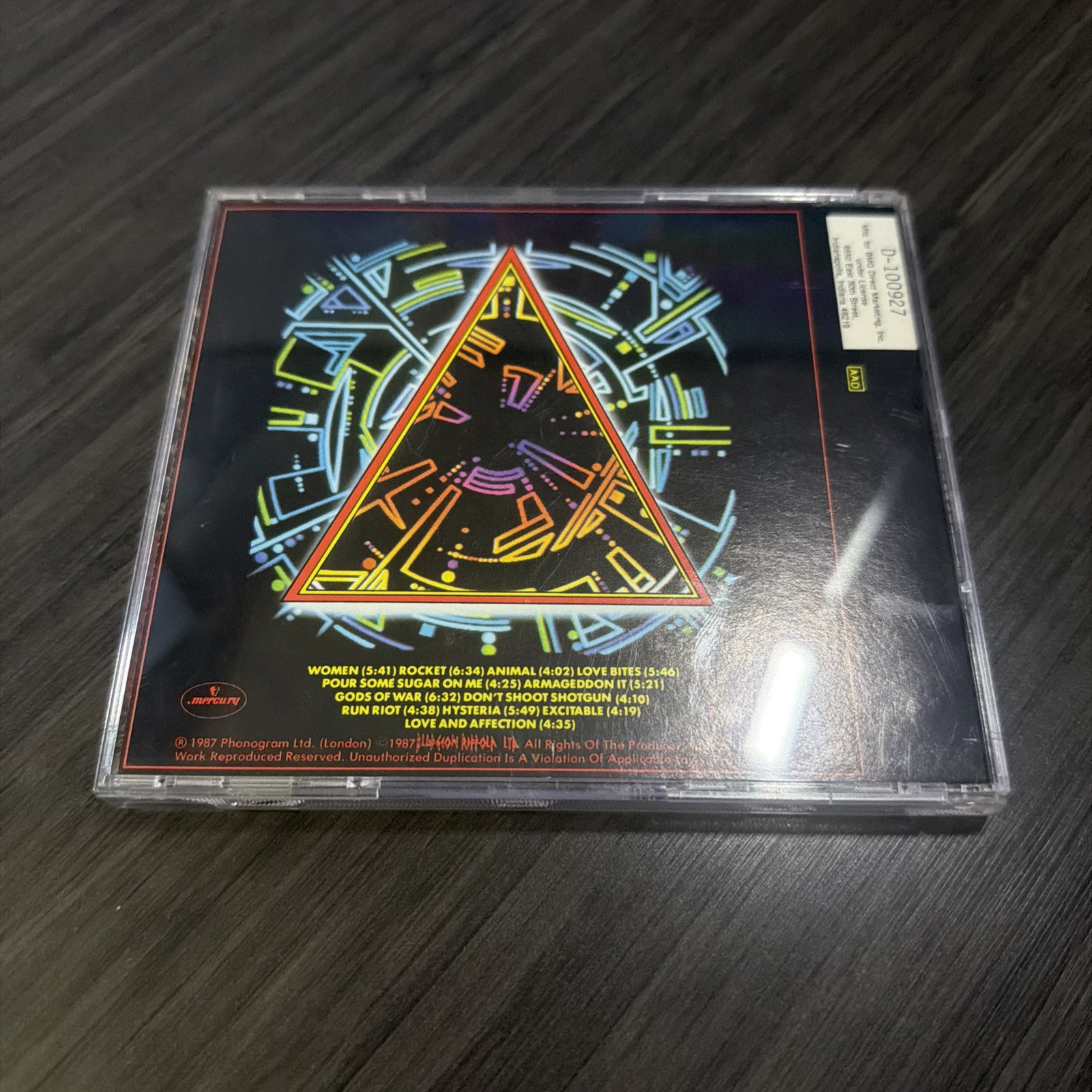 Def Leppard Hysteria (CD, 1987 Mercury Records) PROMO COPY - NO UPC CODE