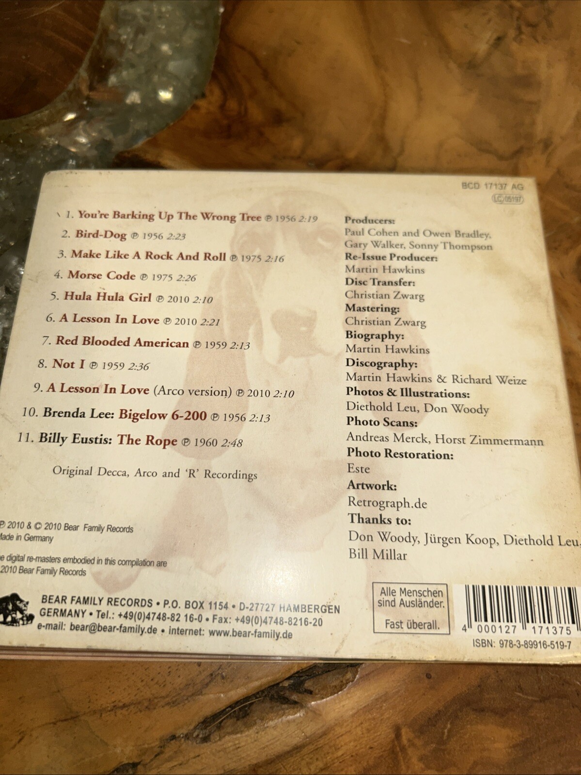 You're Barking Up The Wrong Tree, Don Woody Bear Family Cd