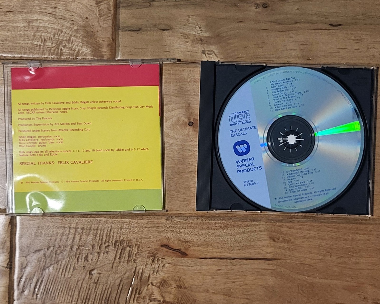 The Rascals - The Ultimate Rascals (CD, 1986, Warner Special Products) JVC Japan