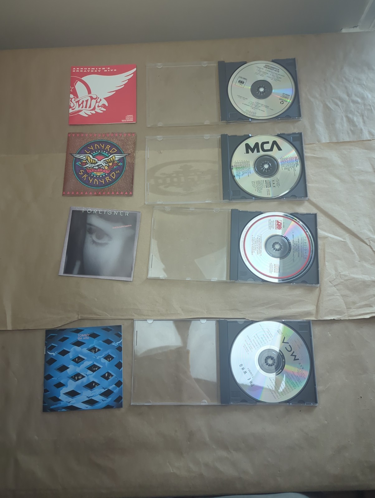 4 CD Lot The Who Aerosmith Foreigner Lynyrd Skynyrd 70s 80s Hard Rock Classic