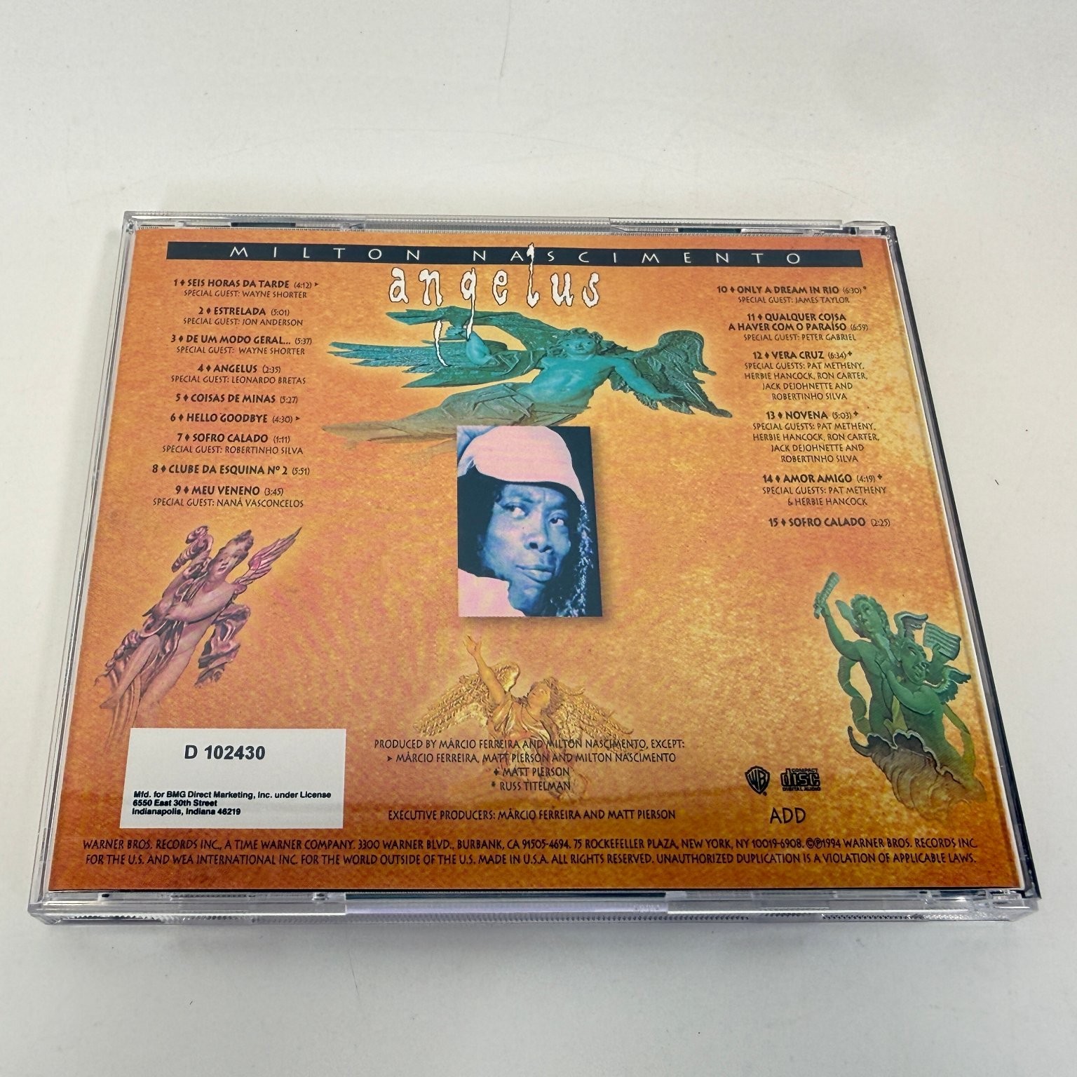 Milton Nascimento – Angelus CD 1994 Warner Bros. Brazilian Jazz Folk Pop