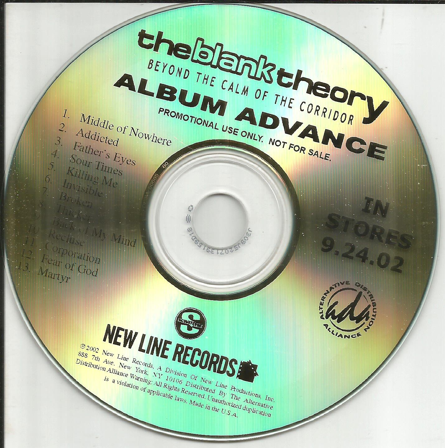 Madina Lake BLANK THEORY Beyond Calm 2002 RARE TST PRESS ADVNCE PROMO CD USA