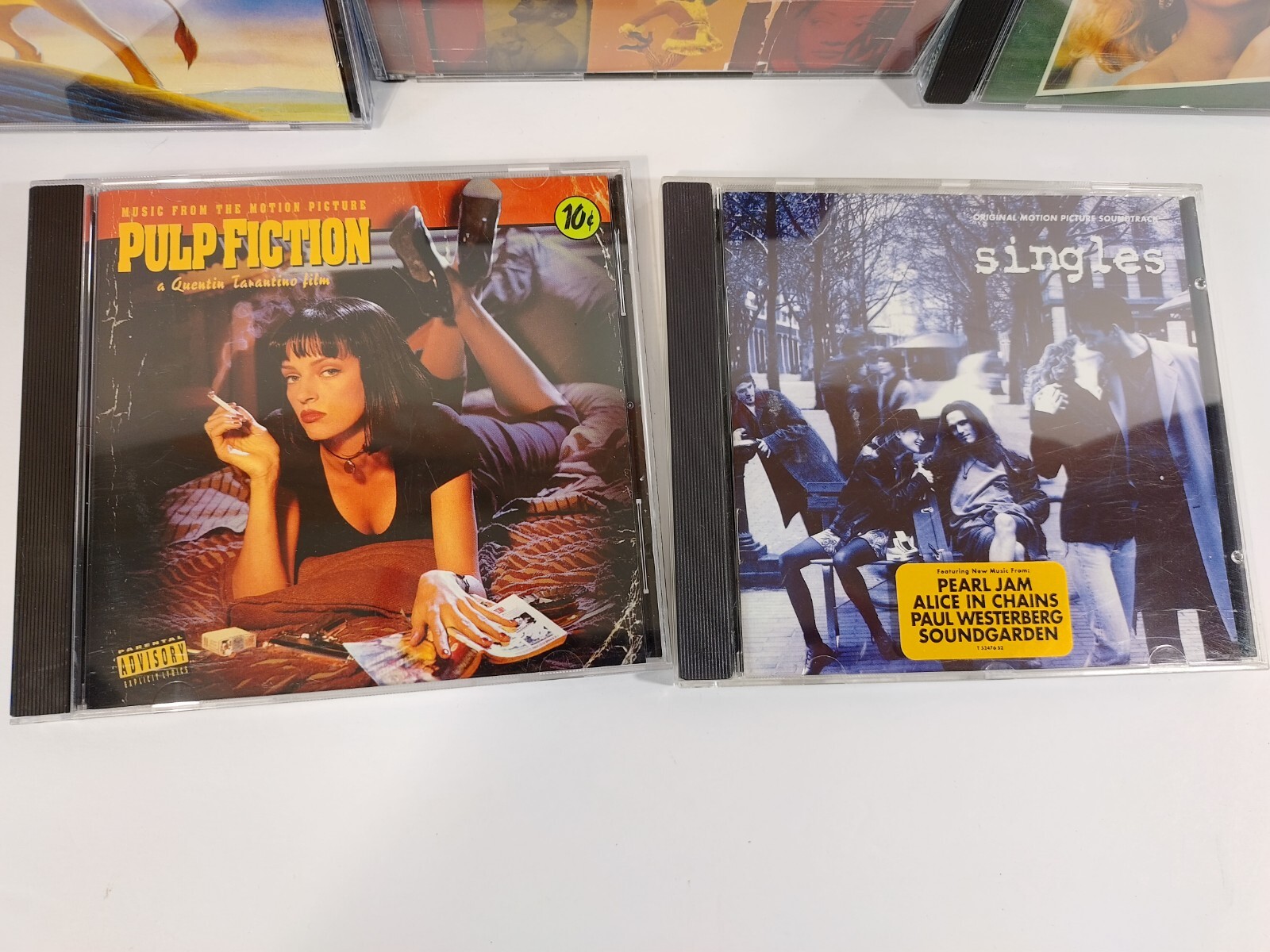 Movie Soundtrack Lot Of 5 Cds Rent Lion King Grease Pulp Fiction Singles