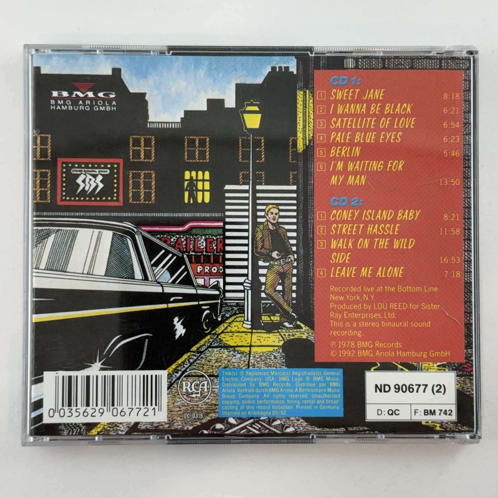 Lou Reed Live-Take No Prisoners CD 1992 Reissue, Repress Germany ND 90677 (2)