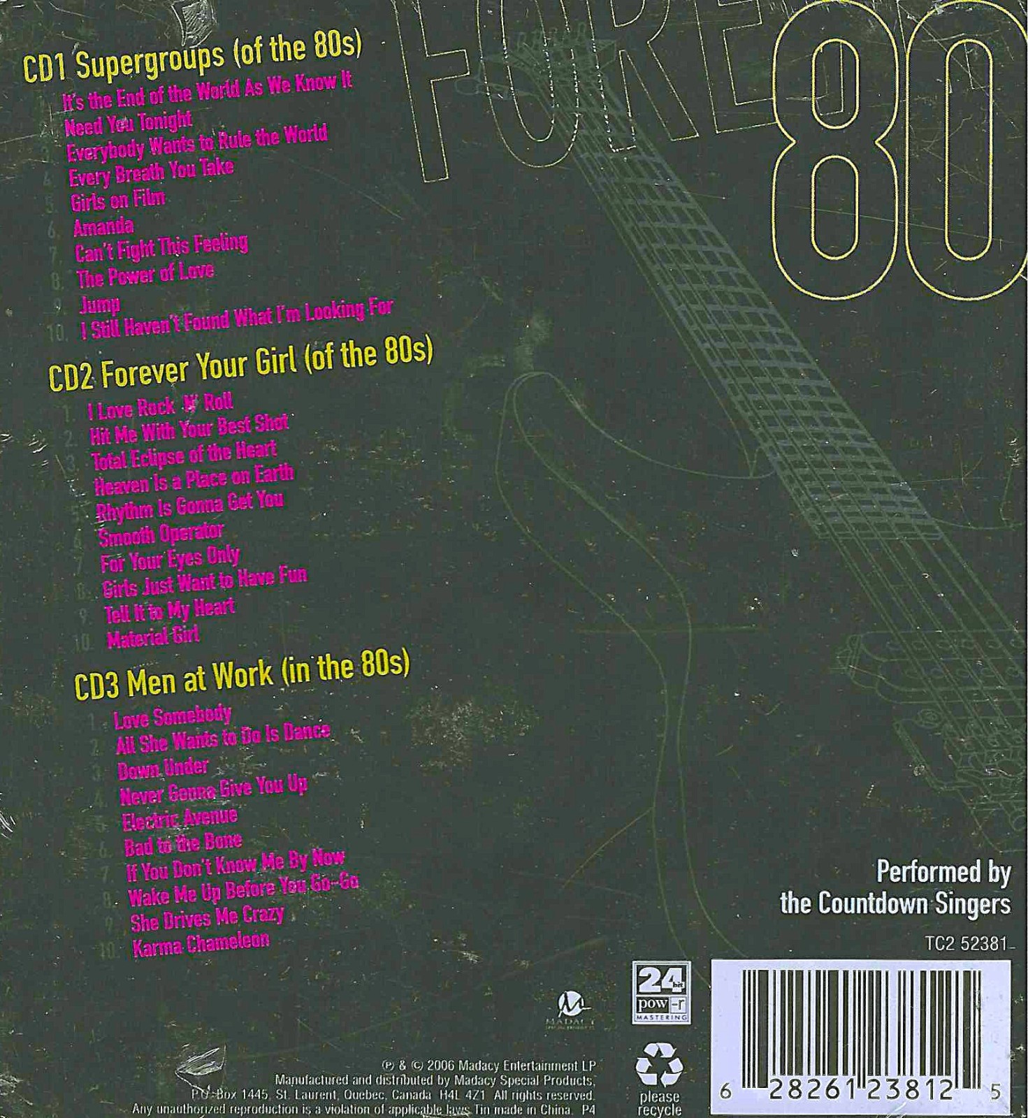 Forever 80's NEW! 3 CDS, Tin 30 Best of 80's, Supergroups, Girls, Men at Work