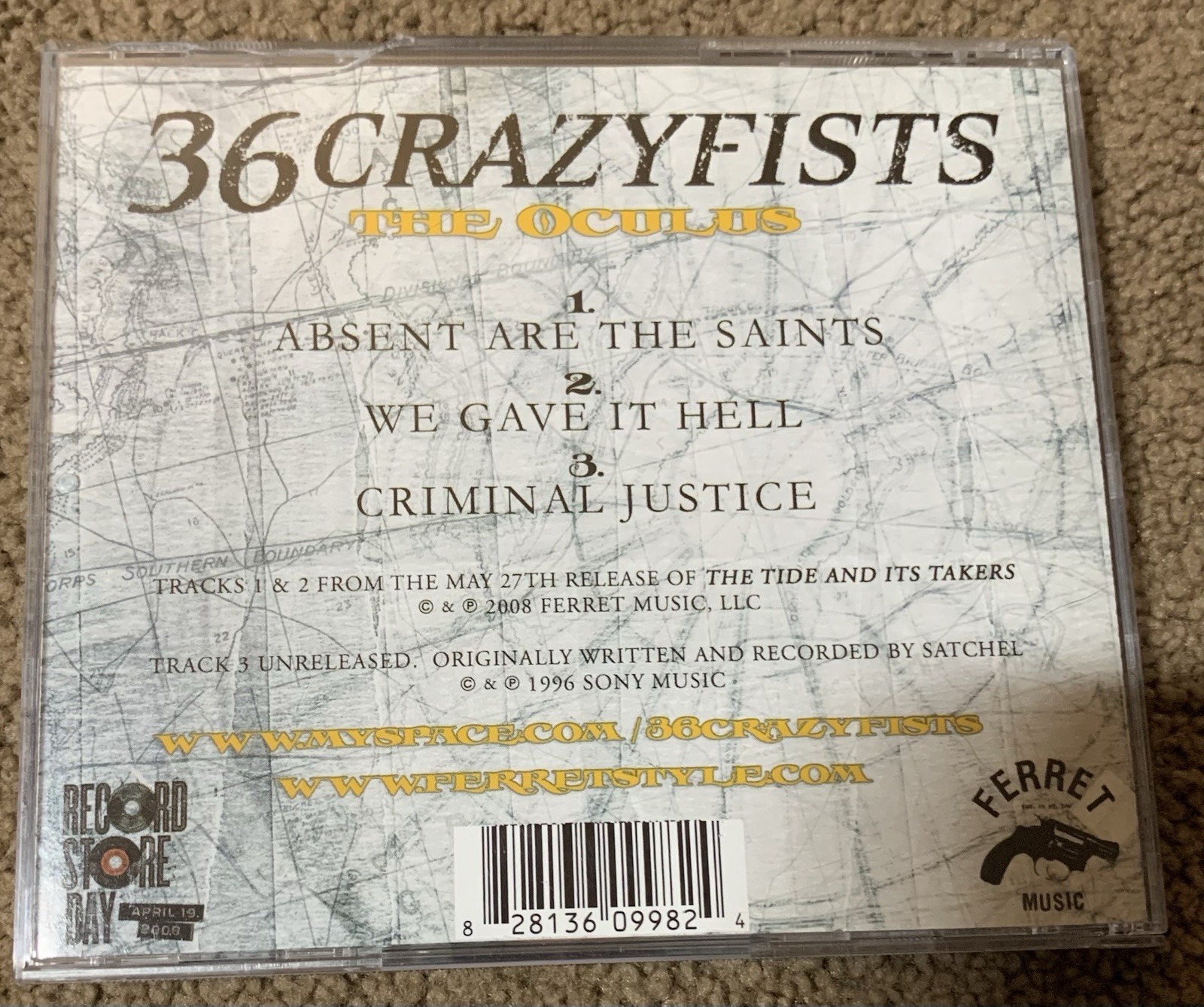 36 Crazyfists The Oculus Cd 2009 Record Store Day Exclusive