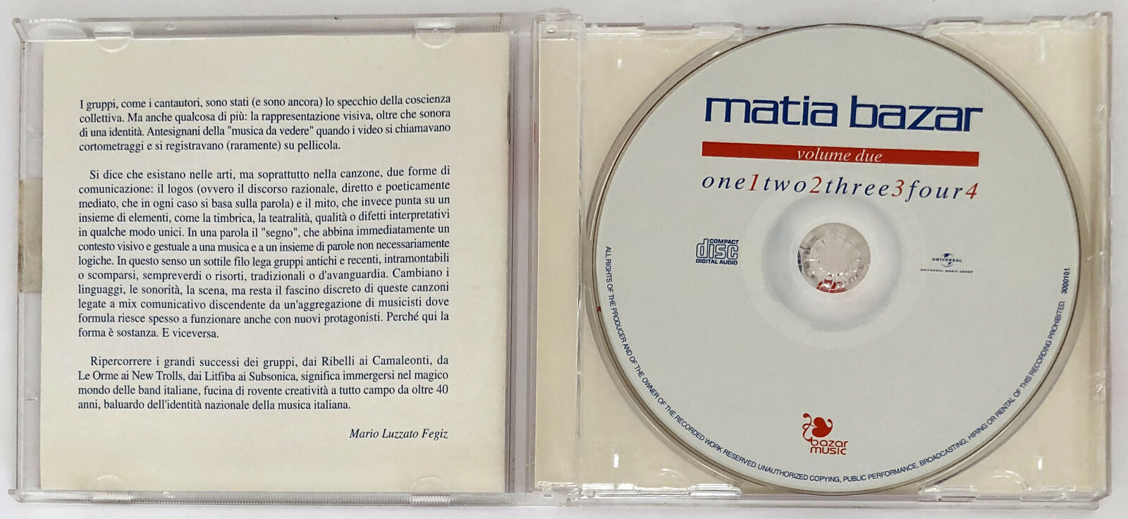CD Matia Bazar ‎- One1 two2 three3 four4 (Volume 2) - 3259130001013