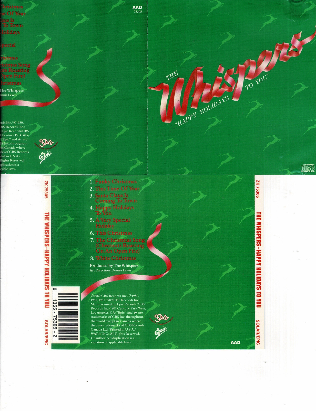 WHISPERS - HAPPY HOLIDAYS TO YOU (CD 1989) **8 TRACKS**