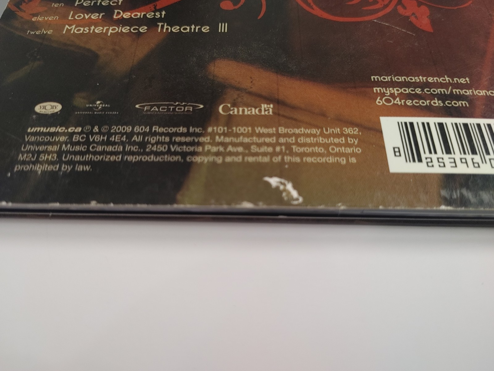 Marianas Trench - Masterpiece Theatre Signed! CD *Digipak* Autographed