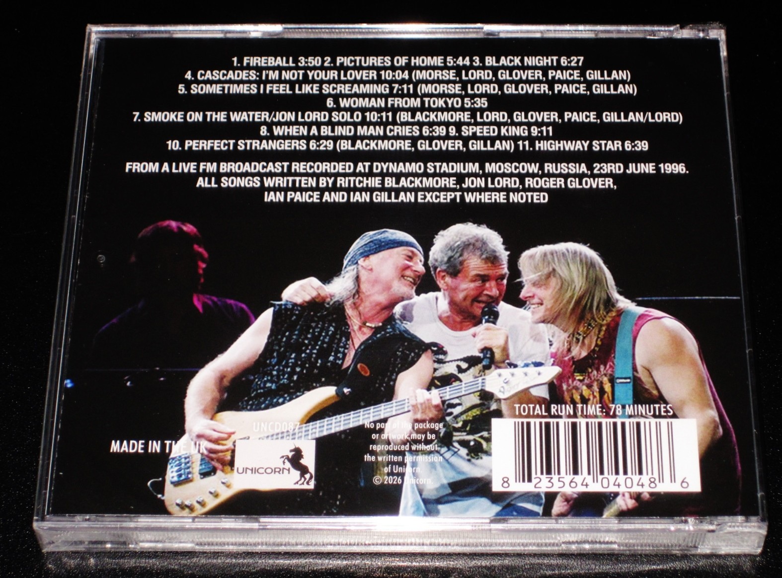 Deep Purple: Moscow 1996 - The Classic Russian Broadcast CD 2026 Unicorn UK NEW