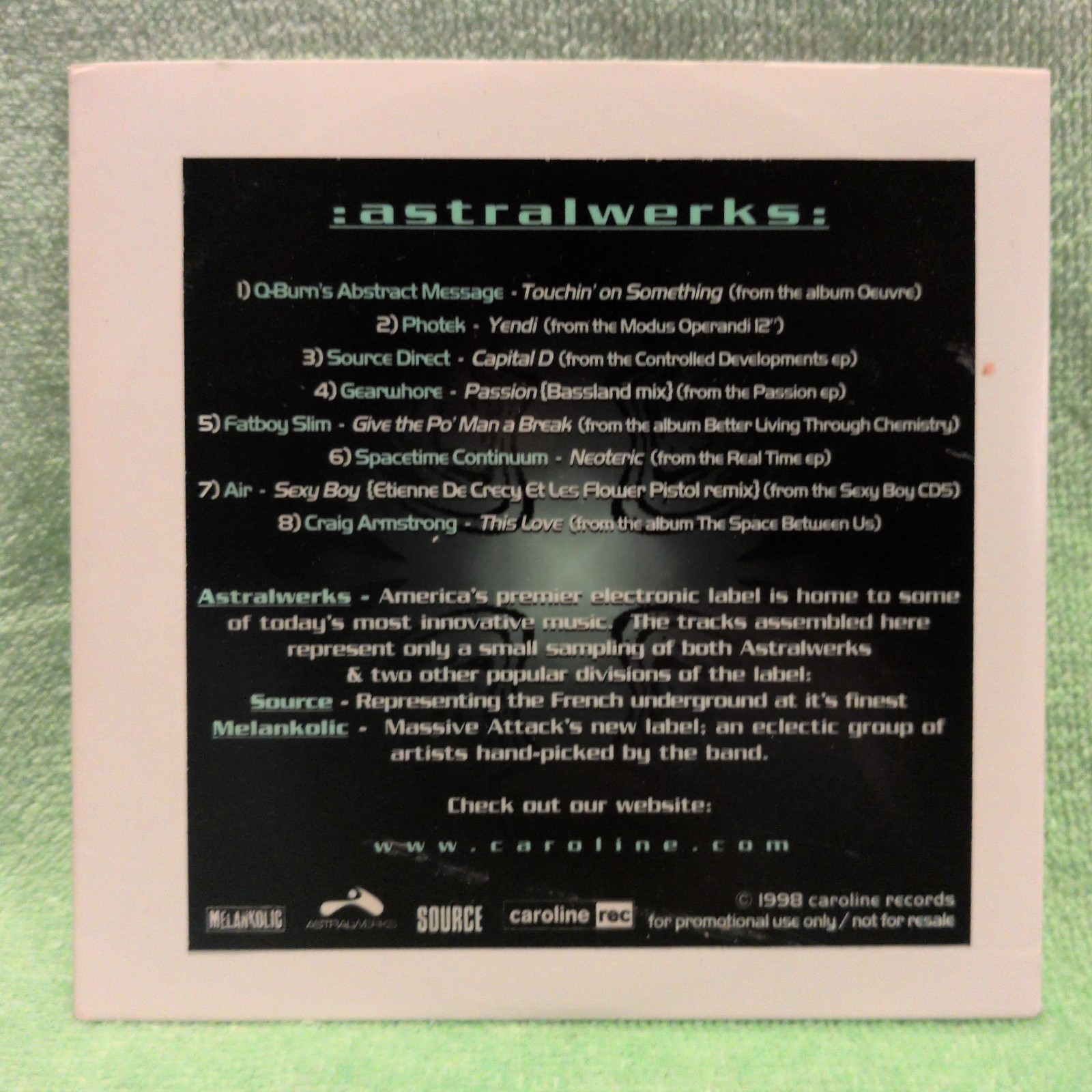 Astralwerks Caroline Records 1998 Promo Advance CD Not for Sale
