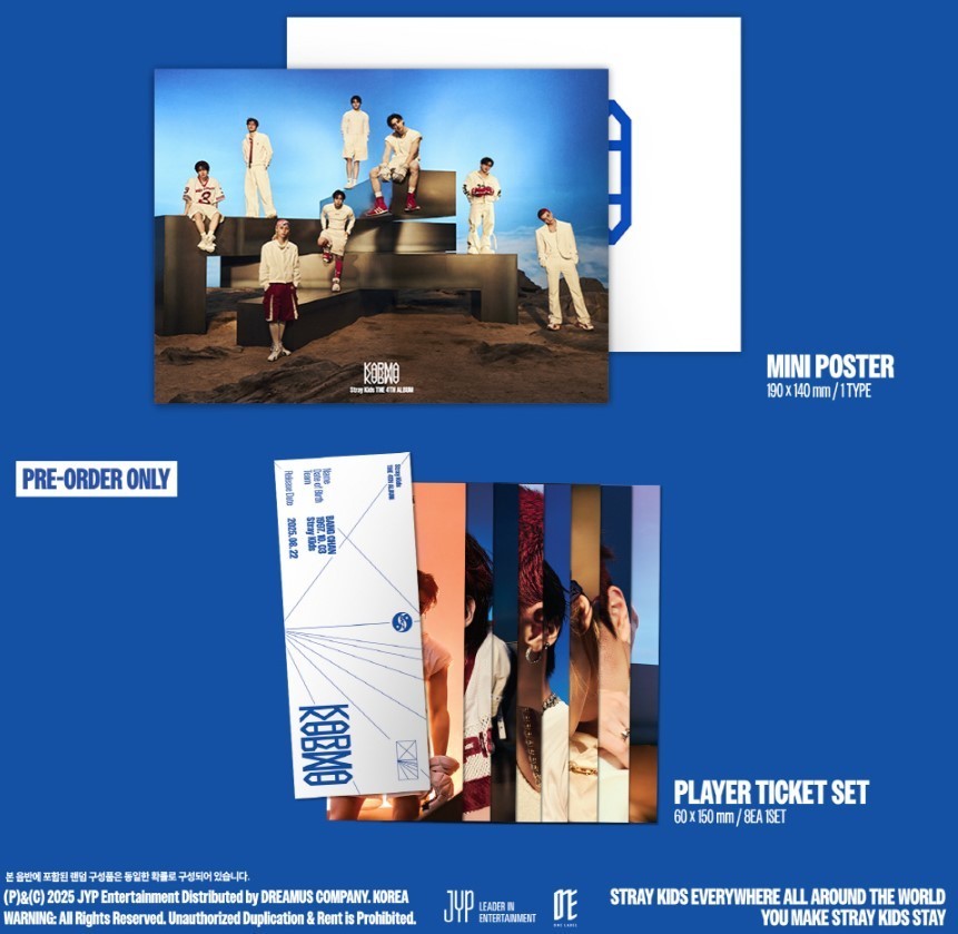 STRAY KIDS [KARMA] The 4th Album CD+Photo Book+10 Card+Sticker+Poster+POB+GIFT