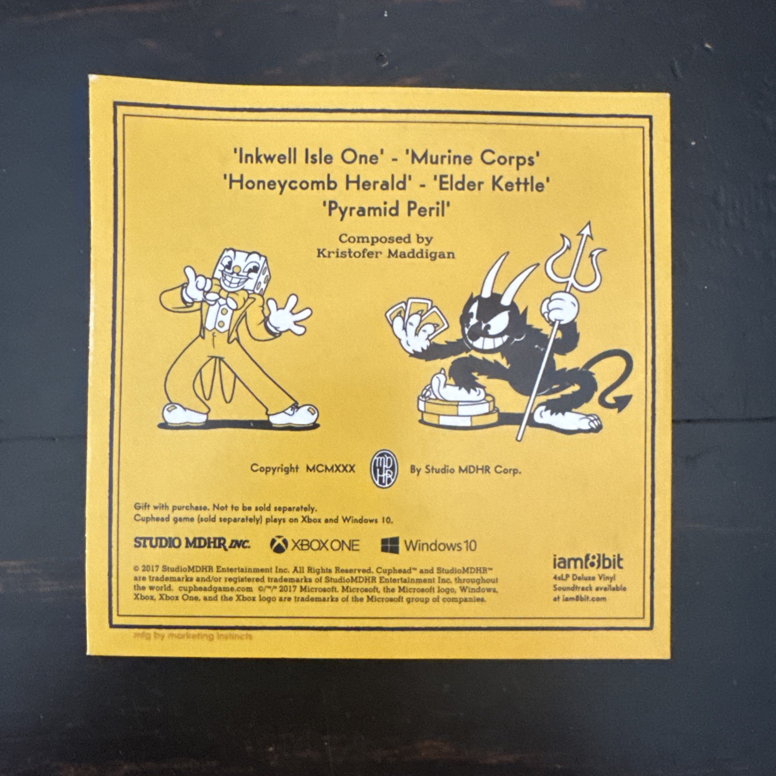 Cuphead Don't Deal With The Devil US PROMO CD Soundtrack Sampler Xbox 5 Tracks