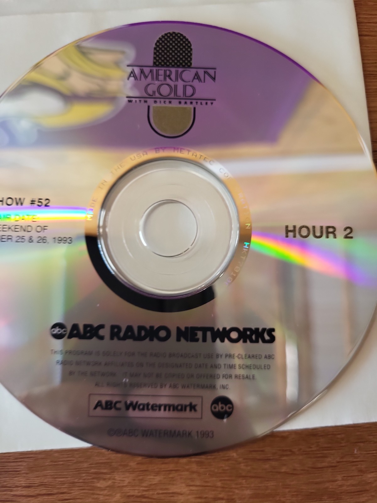AMERICAN GOLD W/ DICK BARTLEY 4CD Air Date Dec. 25 & 26 ,1993 Show #52