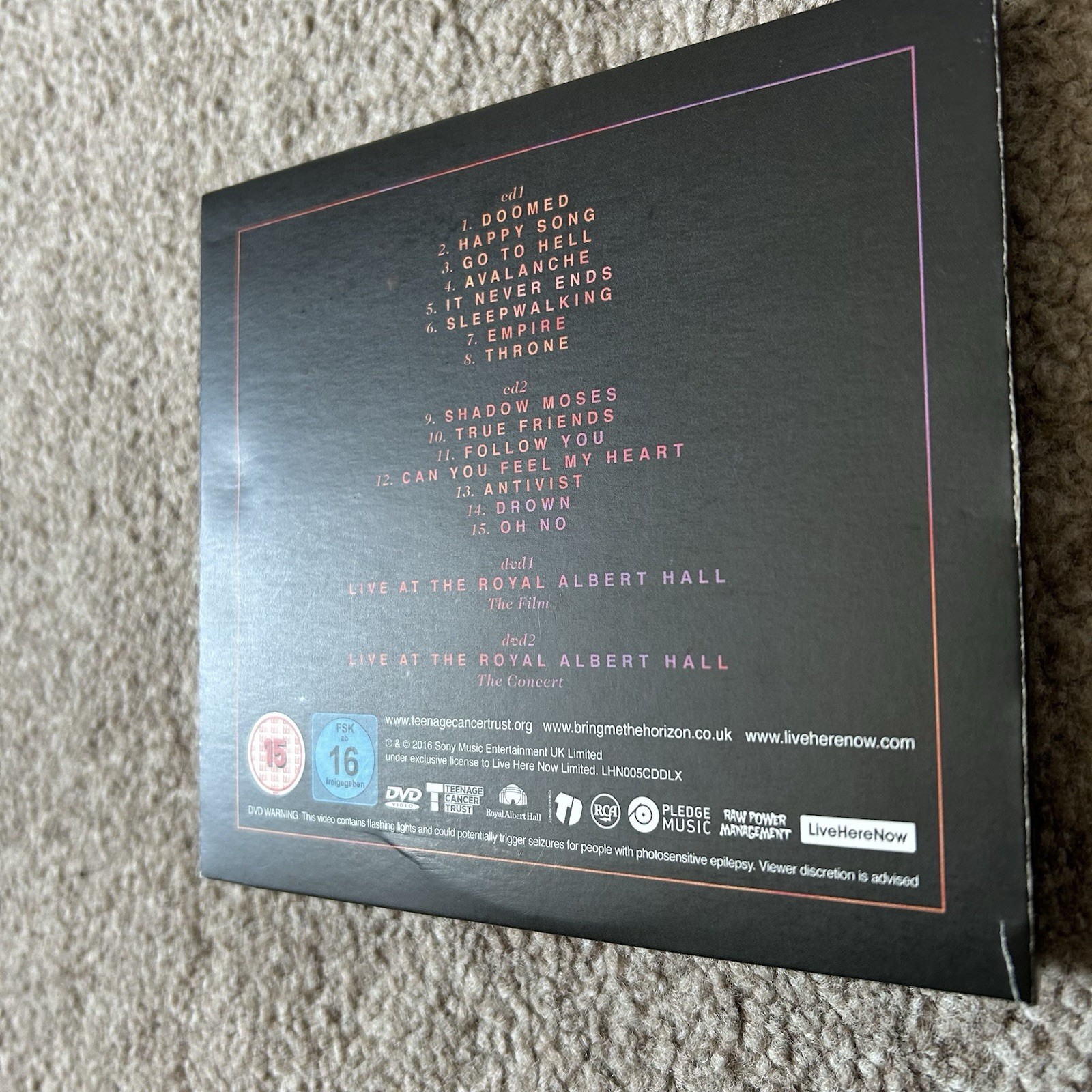 Bring Me The Horizon – Live At The Royal Albert Hall SIGNED 2xCD & 2xDVD 2016