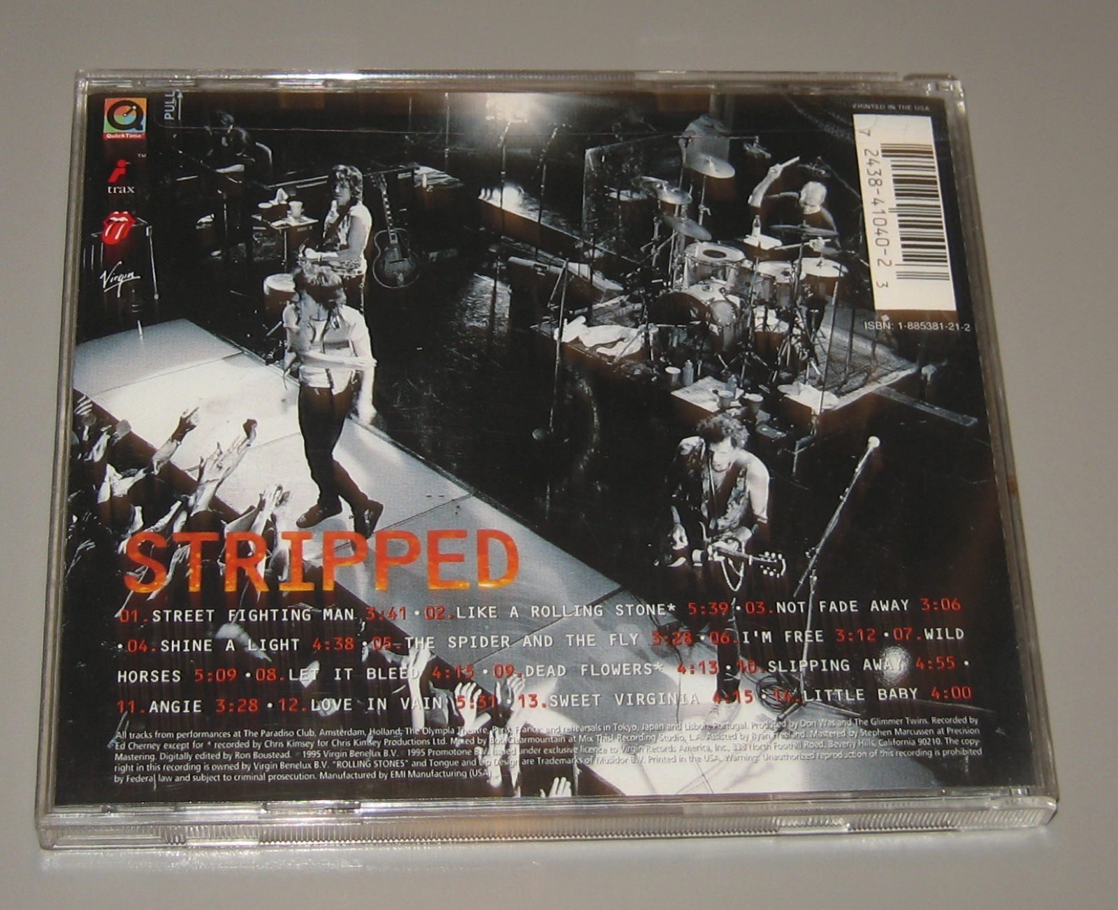 The Rolling Stones - Stripped (CD, 1995, Virgin Records) Mick Jagger