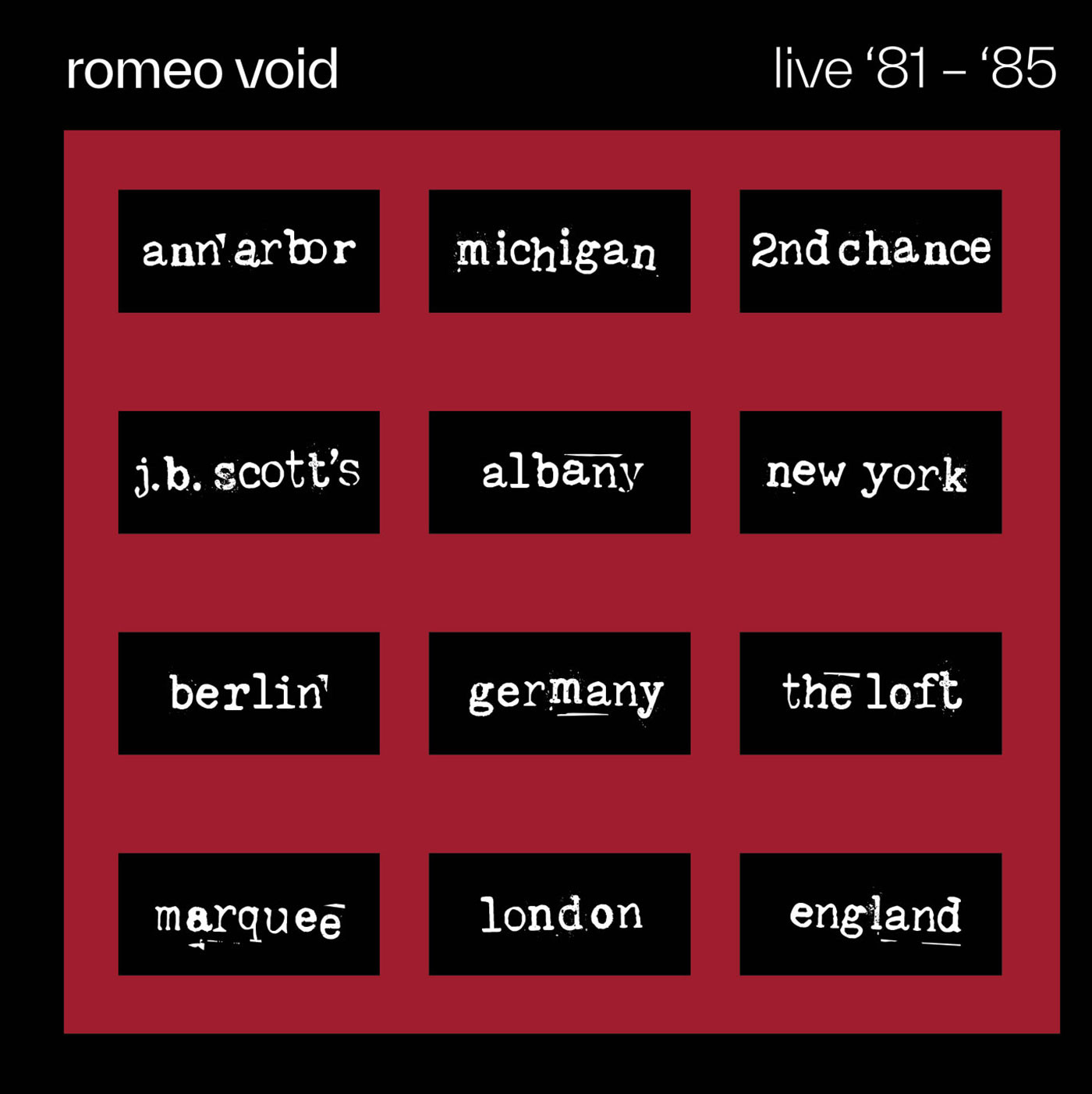 ROMEO VOID New Sealed Ltd Ed 2026 LIVE 1980s CONCERT PERFORMANCES CD