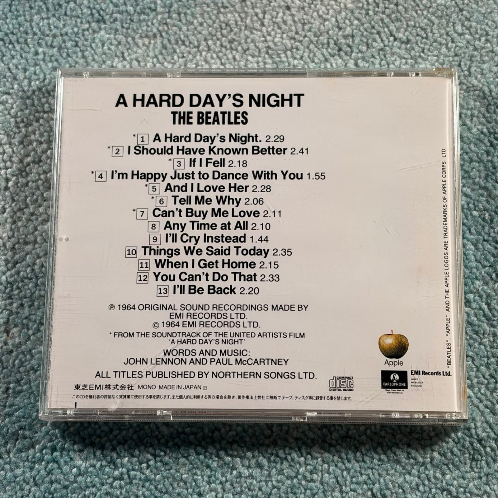 The Beatles – A Hard Day's Night CD 1993 Japan Import Pop Rock Parlophone