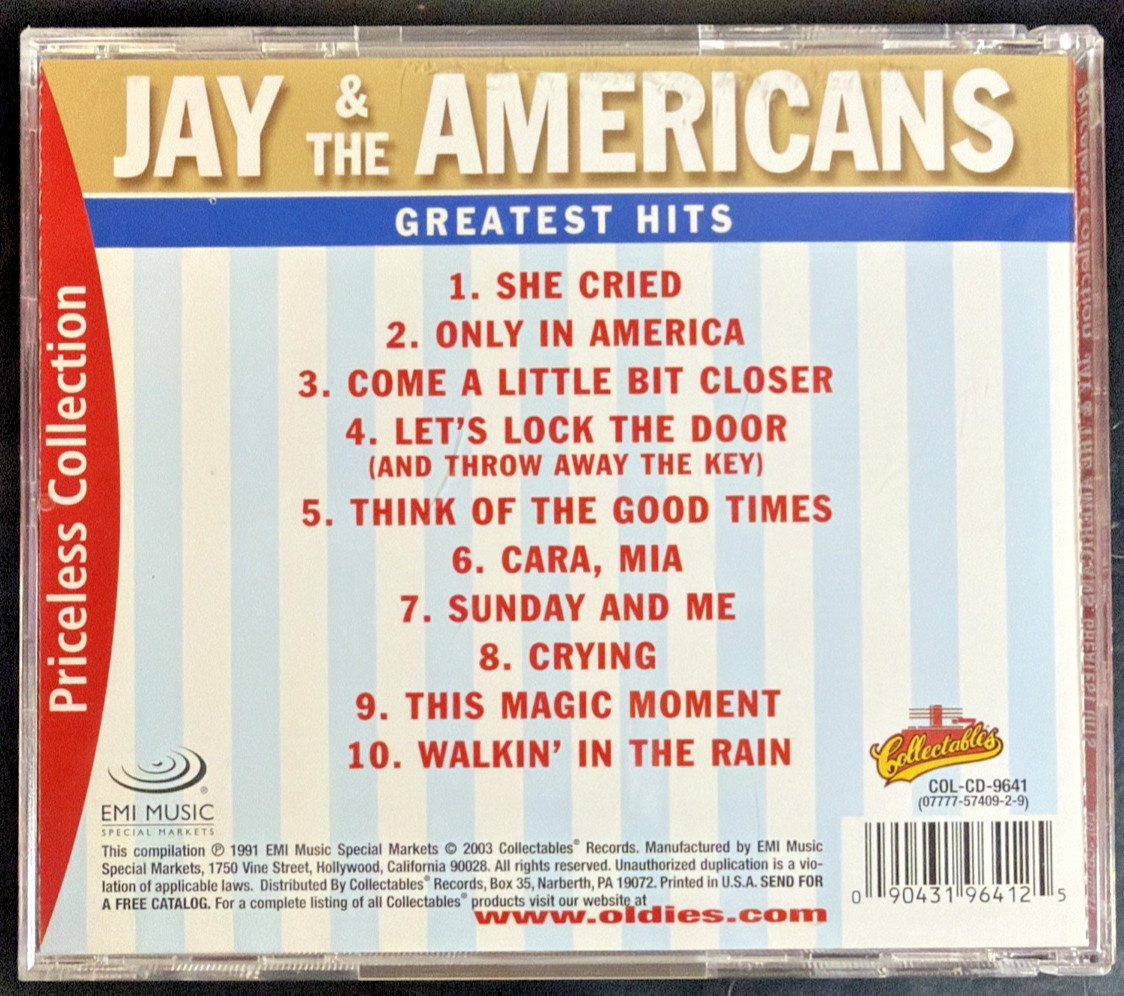Jay & The Americans – Greatest Hits (CD, 2003, Collectables)