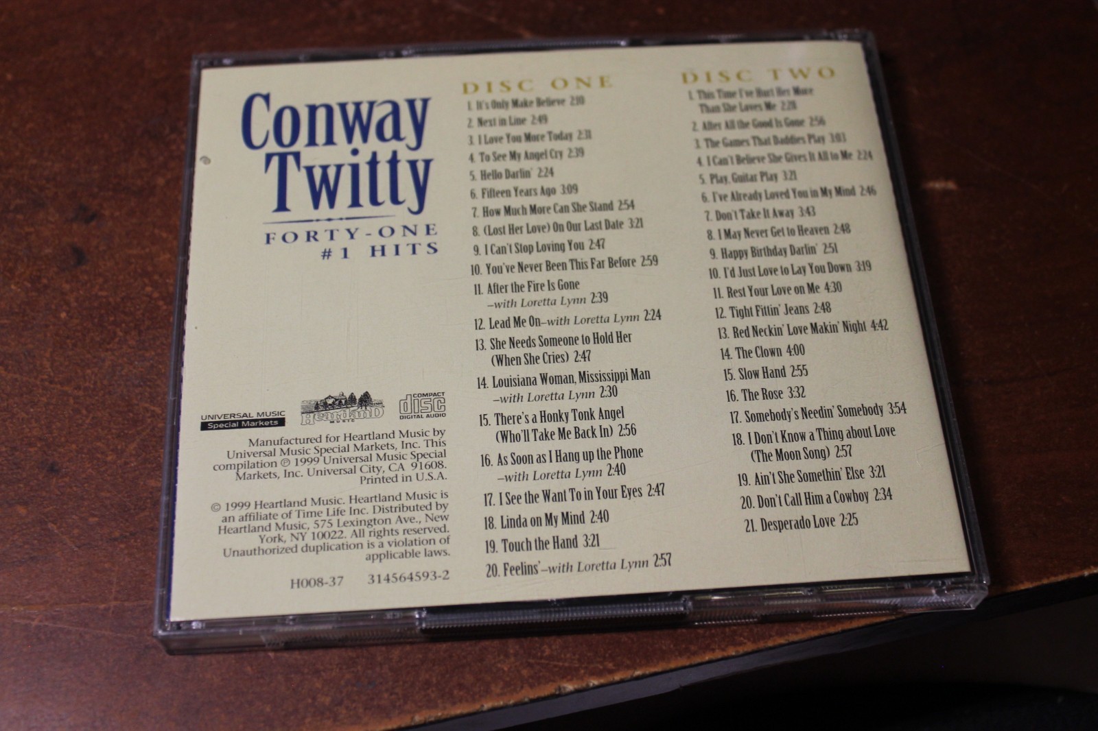 CONWAY TWITTY FORTY-ONE #1 HITS 2 CD SET