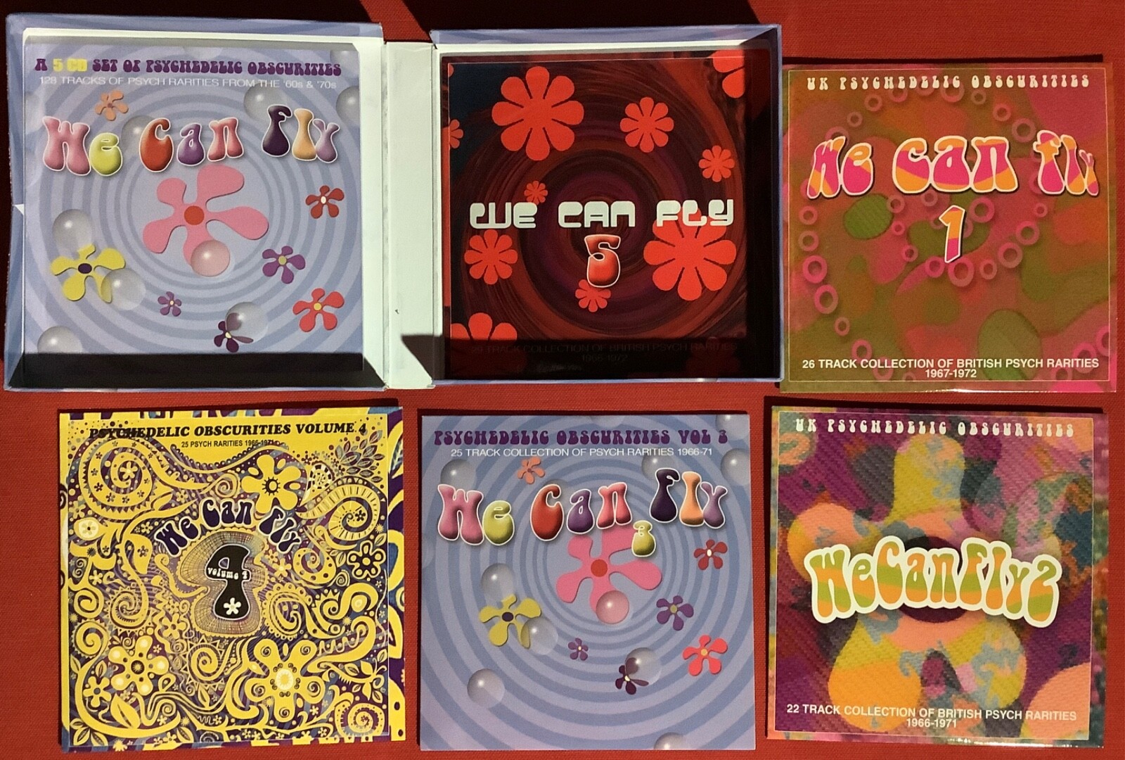 We Can Fly Psychedelic Rock Vols. 1-5 by Various Artists 5 Discs 127 Tracks