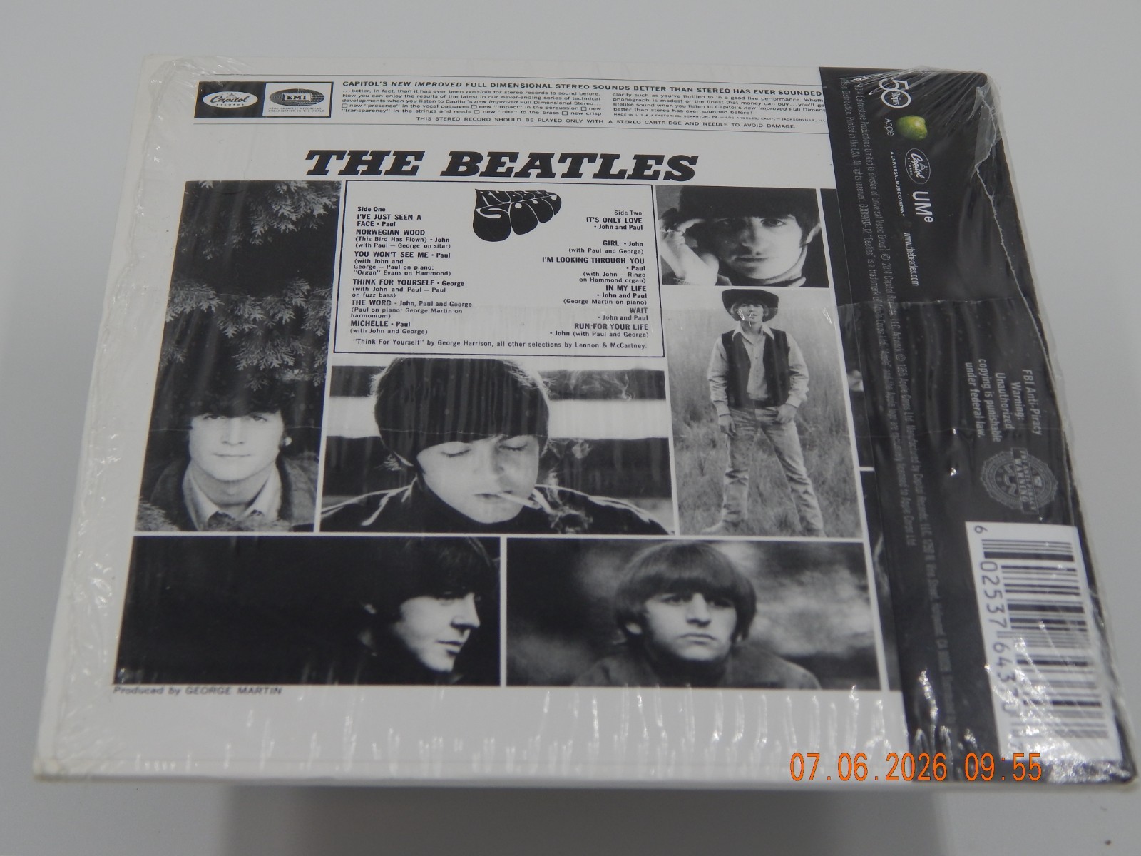 Beatles Rubber Soul CD Stereo Capitol Record ST 2442 BOO19707-02 Shrink Wrap NM