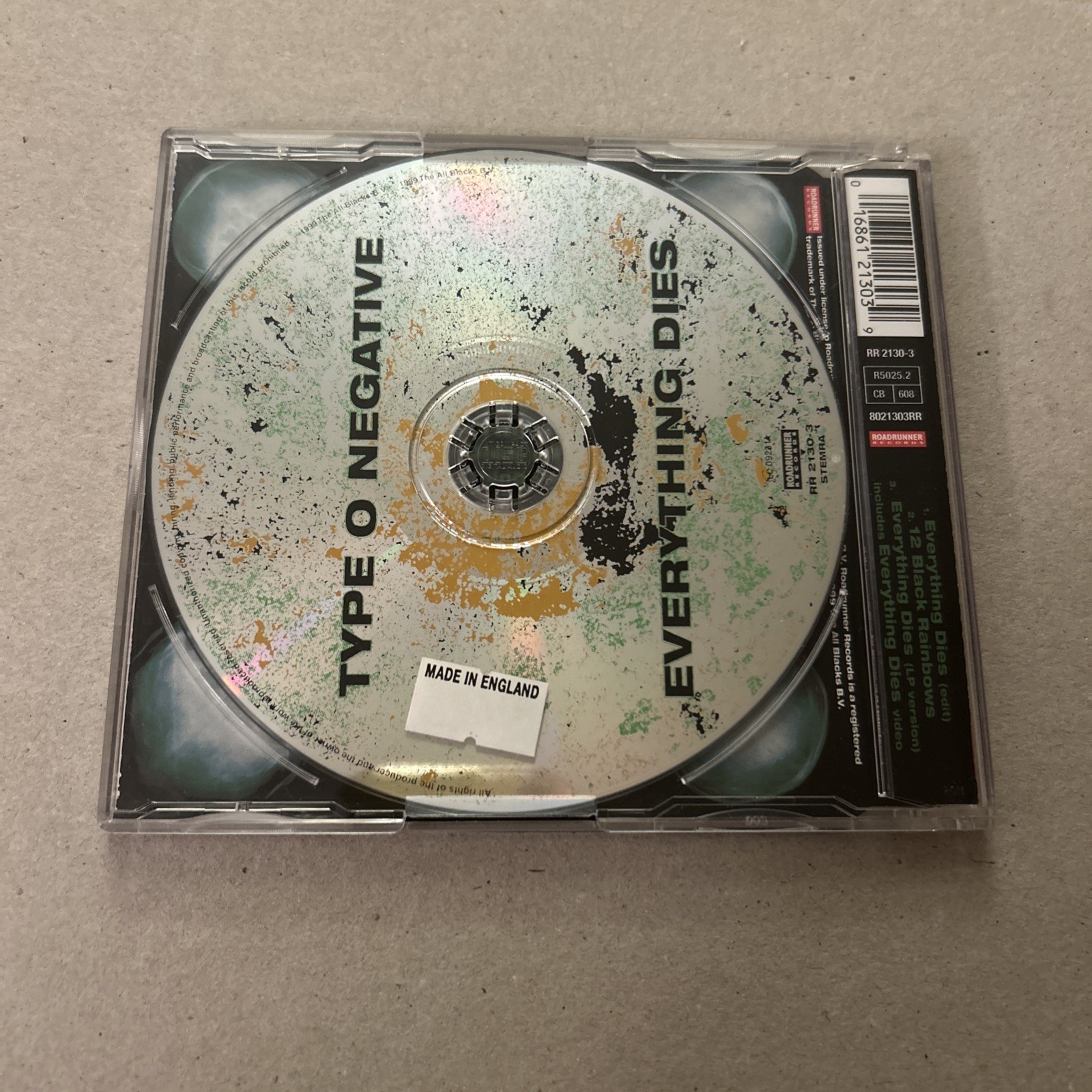 ✅Type O Negative-Everthing Dies Cd5 Maxi-Single Metal 1999 Vintage