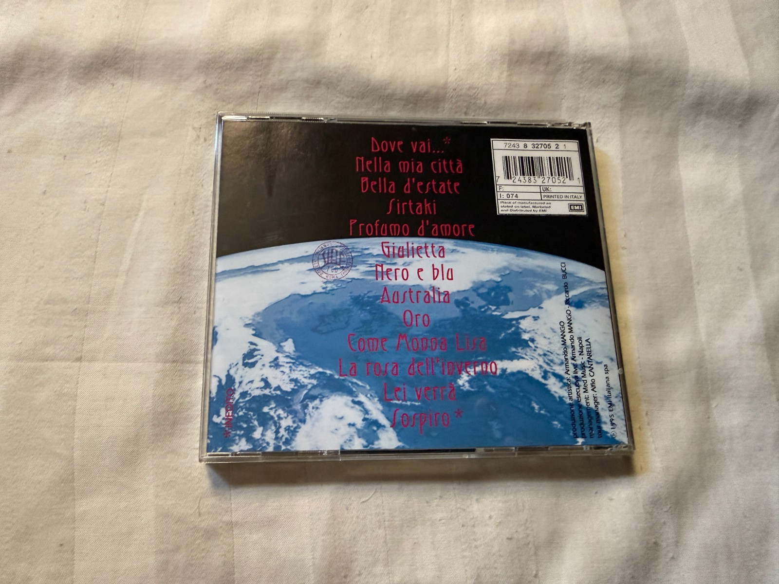 Mango - Live Dove Vai CD 1995 EMI Import Italy International OOP RARE