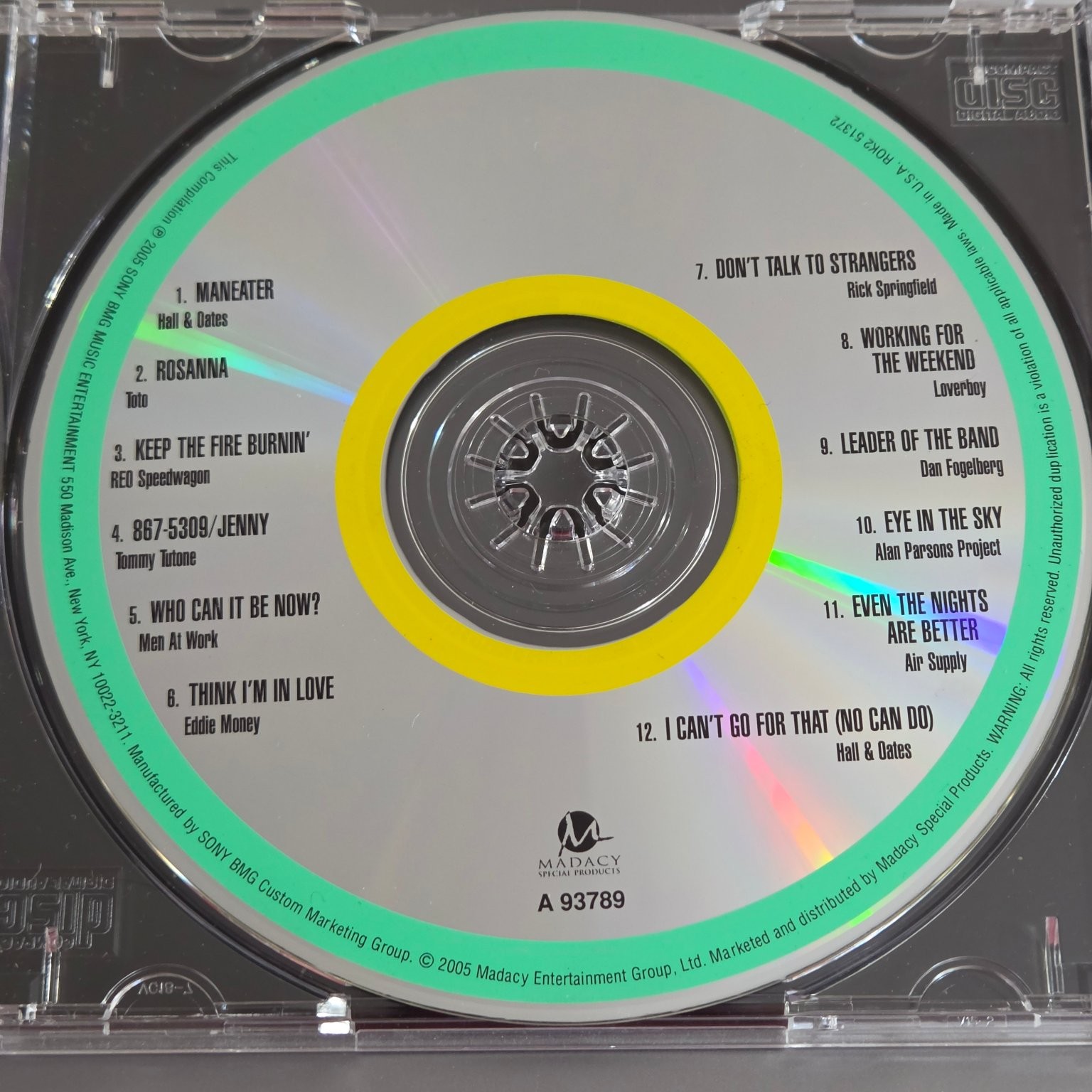 Classic 80s Rock CD 2005 Hits Collection Madacy Sony BMG Pop Rock