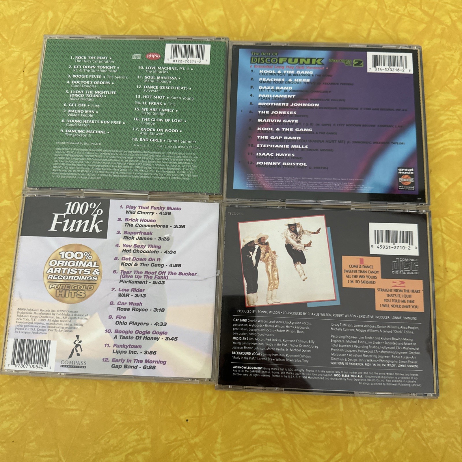 Set of 4 Funk, Soul, Disco, Dance, R&B Music CDs. Various Artists PreOwned.