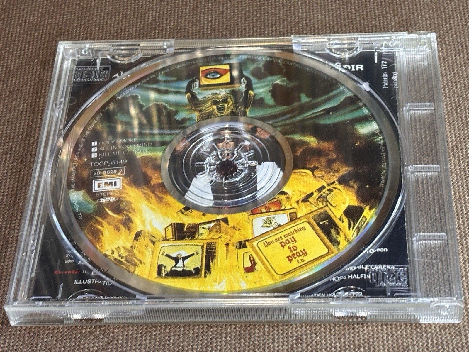IRON MAIDEN Holy Smoke JAPAN 5" MAXI CD TOCP-6449 w/ PS 3 tracks 1990 issue