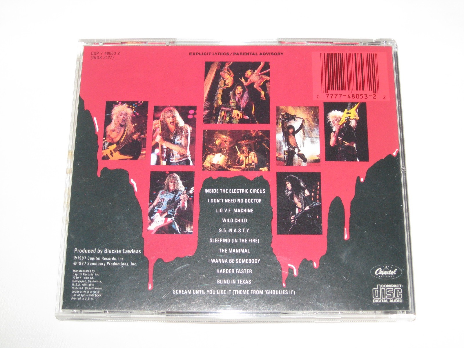 W.A.S.P. - Live In The Raw CD original WASP Blackie Lawless Heavy Metal