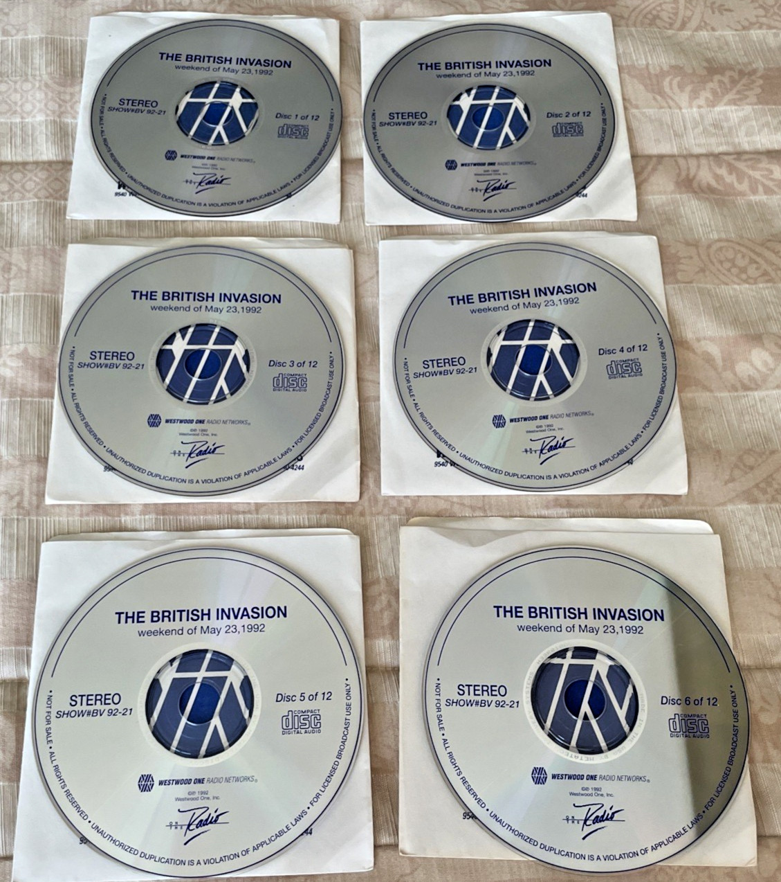 "The British Invasion" Westwood One Radio Show # 92-21 12 CD Set with Cue Sheets