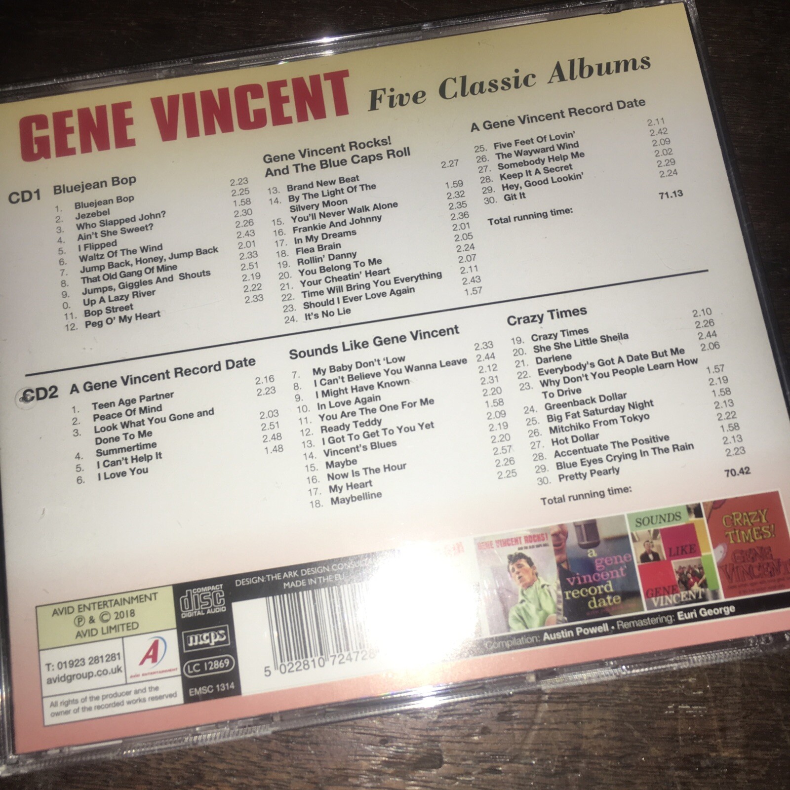 GENE VINCENT - FIVE CLASSIC ALBUMS (2 disc CD)