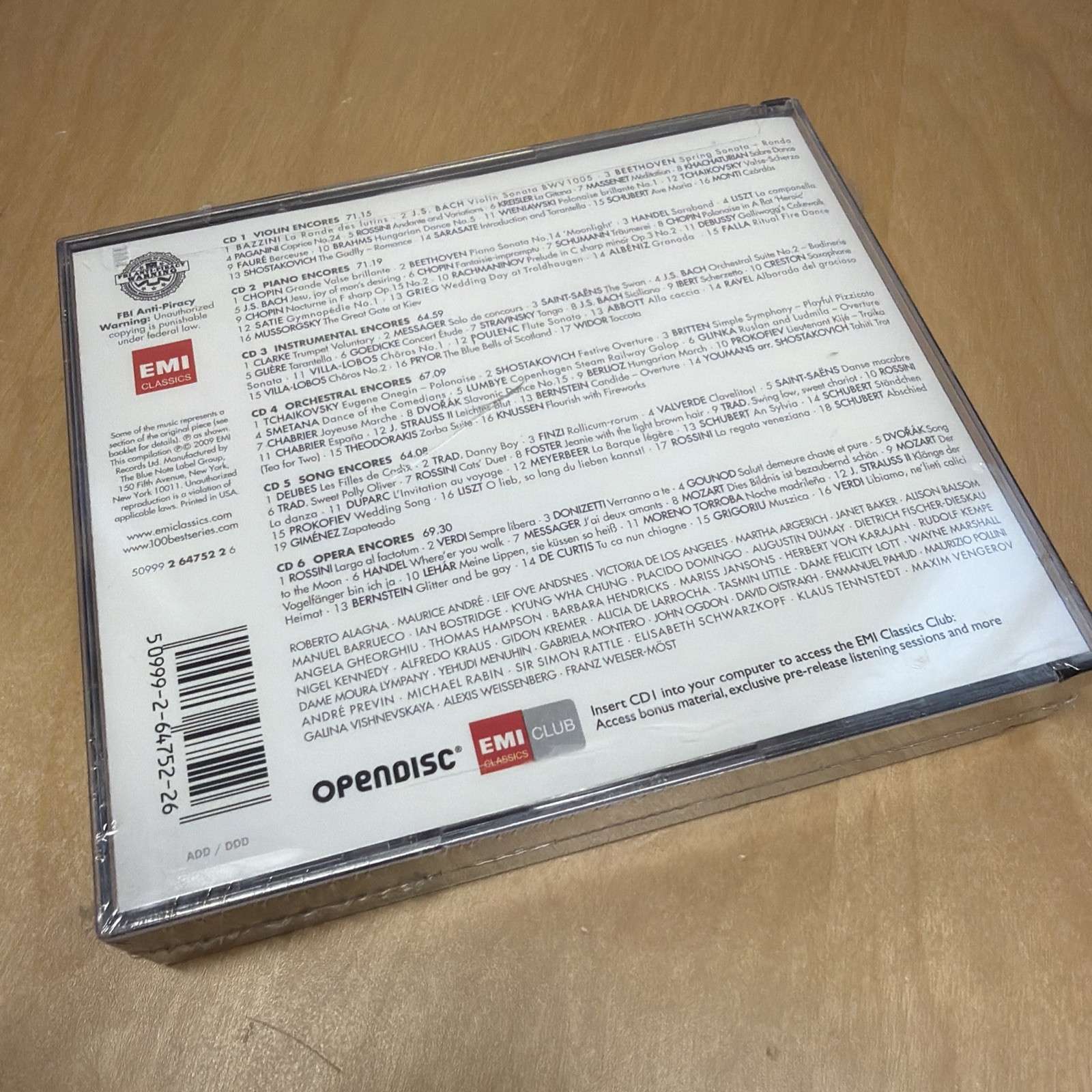 BEST ENCORES 100 - V/A - 6 CD - BOX SET - BRAND NEW STILL SEALED *Crack on Case