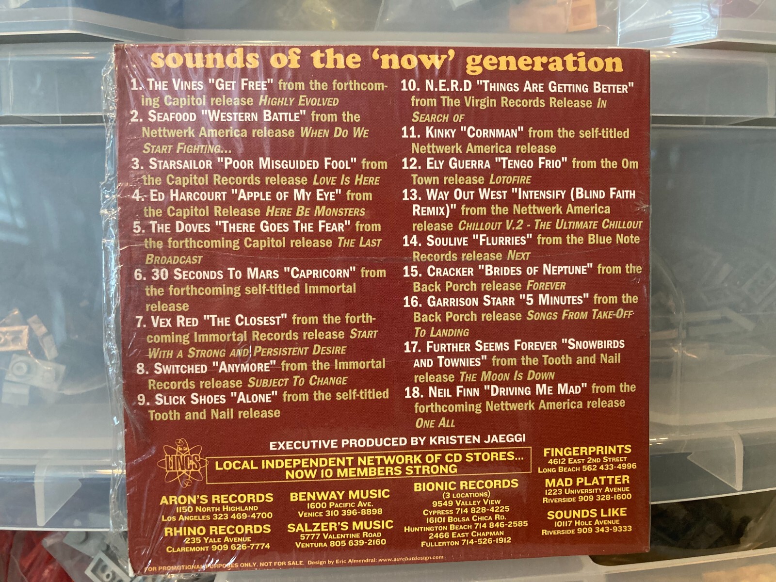 SOUNDS OF THE NOW GENERATION COMPILATION CD VINES CRACKER STARSAILOR 30s TO MARS