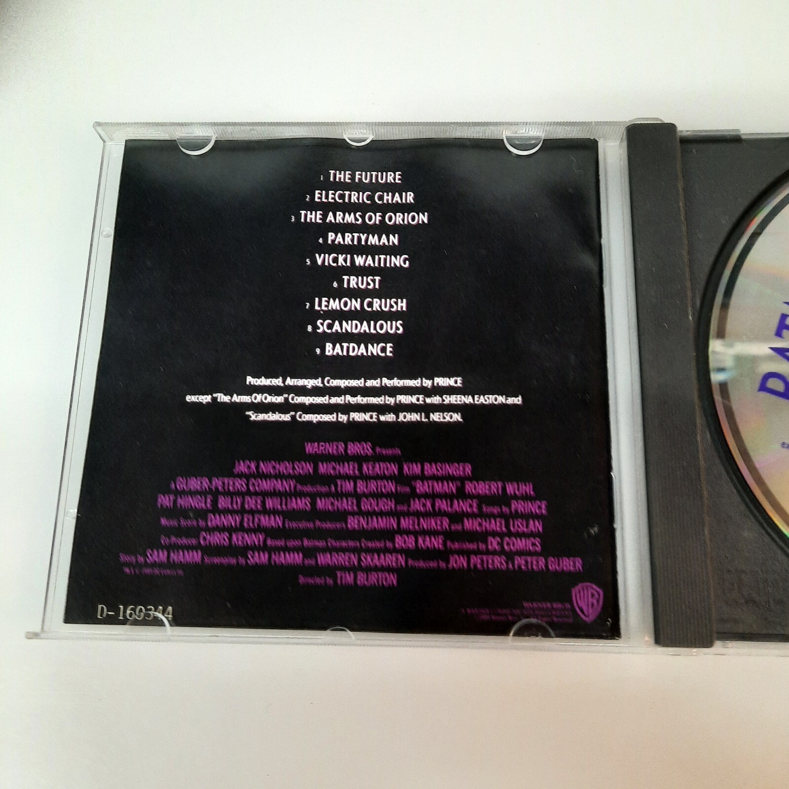 Prince Batman Motion Picture Soundtrack CD 1989 Warner Bros 1st Edition