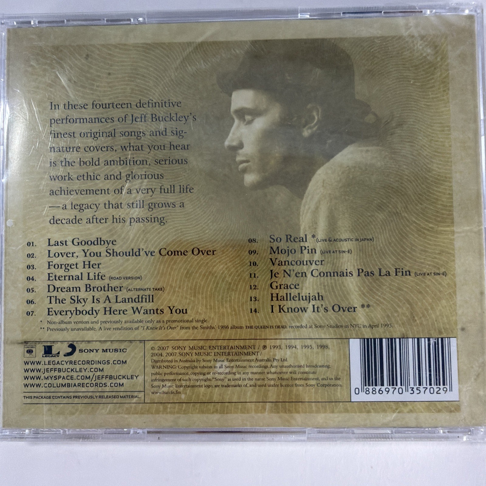 So Real: Songs from Jeff Buckley by Buckley, Jeff (CD, 2007) Brand New! Mint