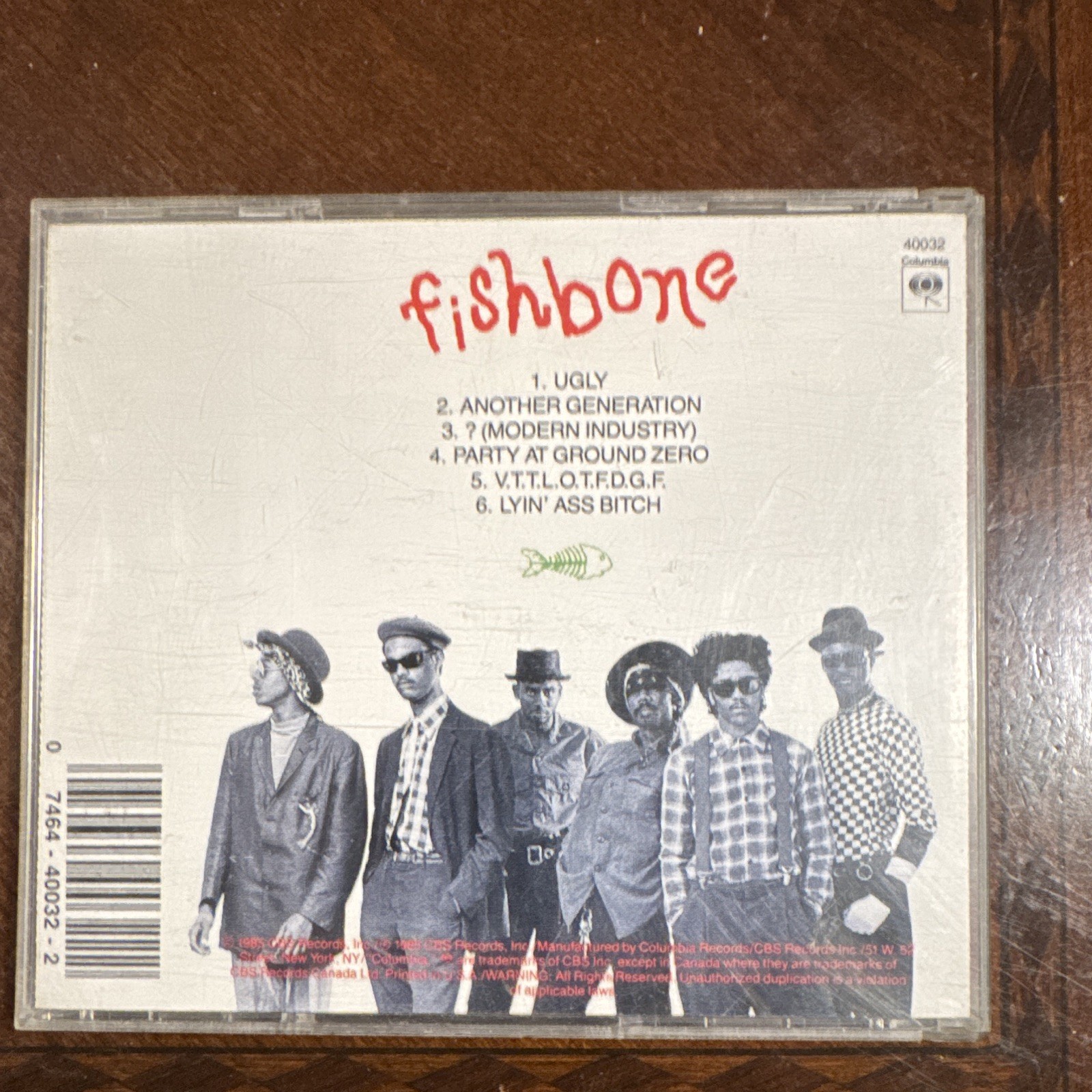 Columbia Fishbone Fishbone Rock CD EP 1985 CK 40032 Standard Jewel Case