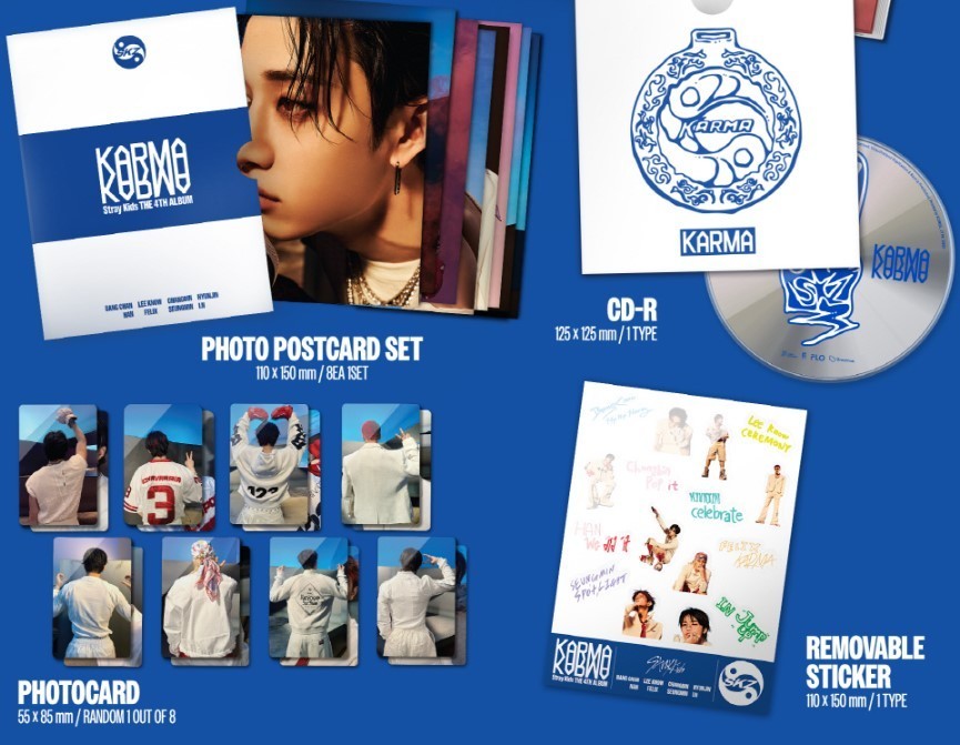 STRAY KIDS [KARMA] The 4th Album CD+Photo Book+10 Card+Sticker+Poster+POB+GIFT