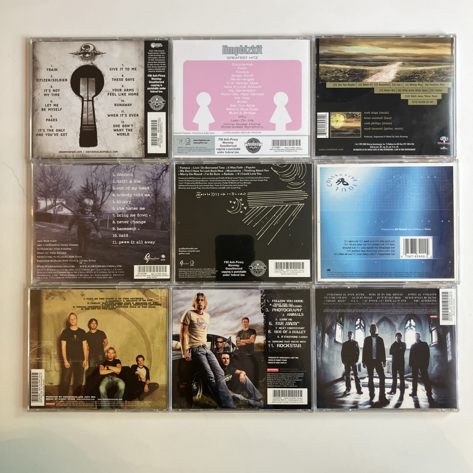 Post Grunge CD Lot Creed Nickelback Puddle Of Mudd 3 Doors Down Limp Bizkit