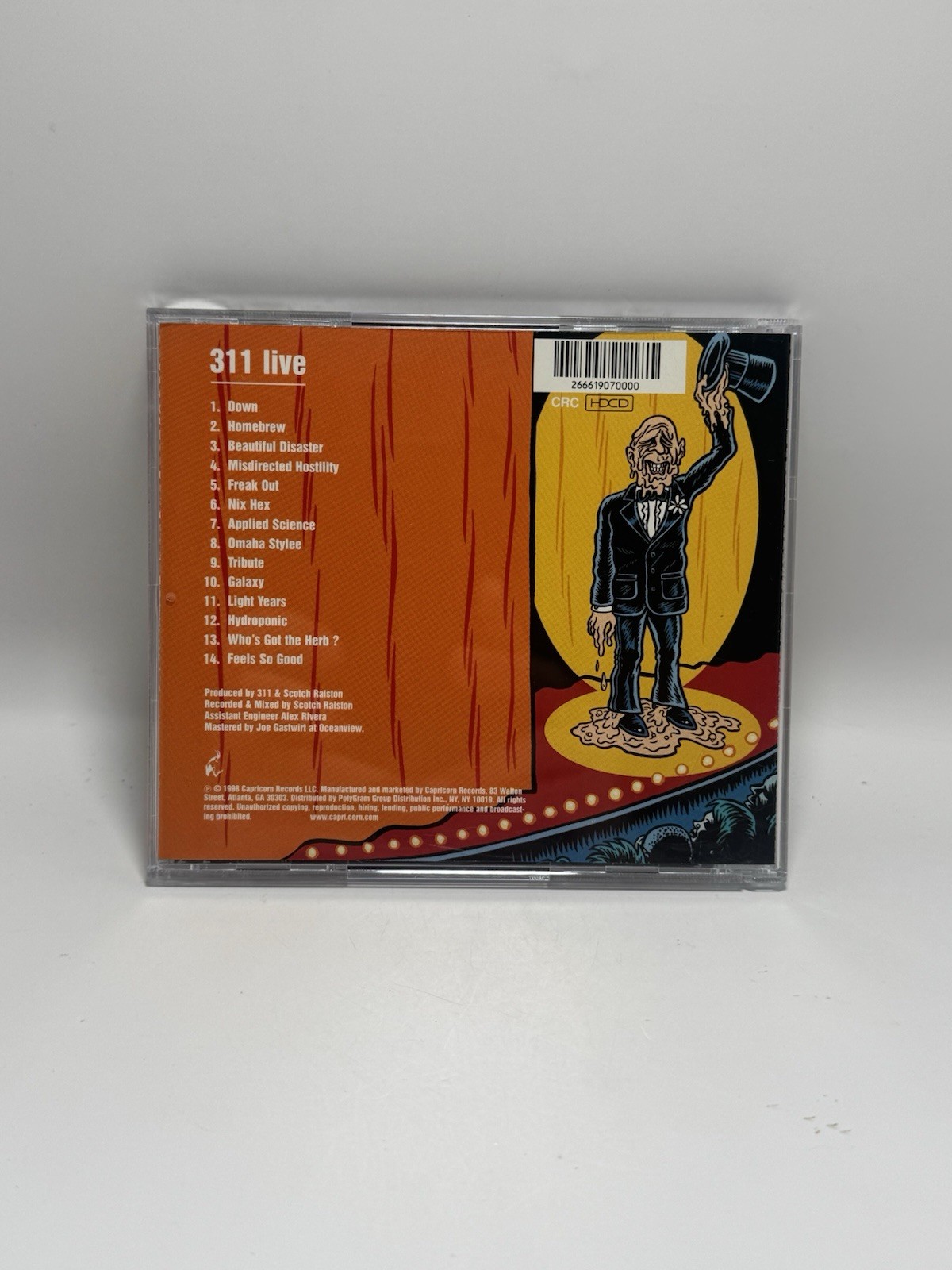 311 Live CD Album 1998 Capricorn Records Live Jewel Case 56min