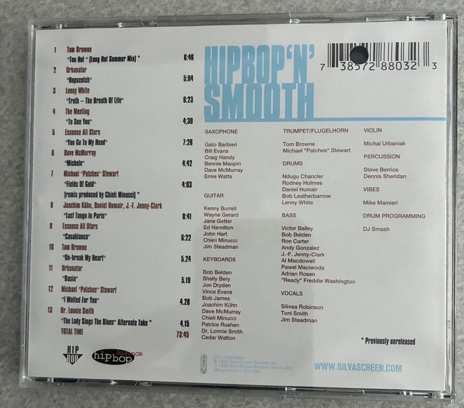 Hip Bop N Smooth CD Tom Browne Urbanator Lenny White Lonnie Smith David McMurray
