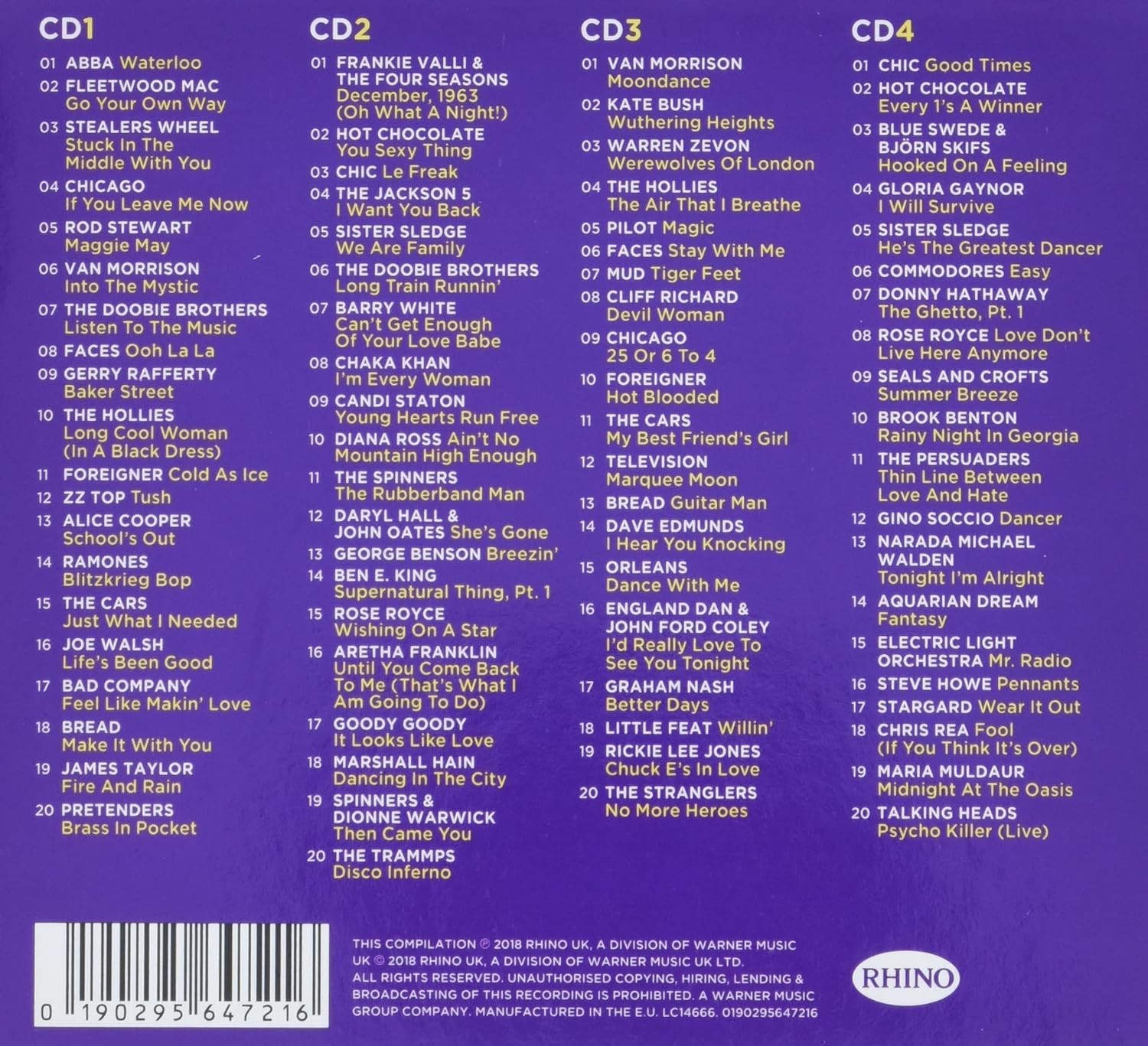 Various Artists - The Greatest Seventies Album 4 CD Set (Compilation Album)