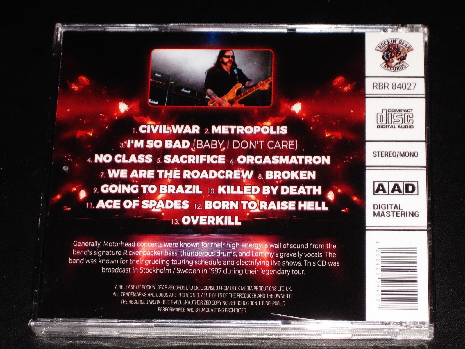 Motorhead: Orgasmatron In Sweden - Radio Broadcast Stockholm 1997 CD 2025 UK NEW