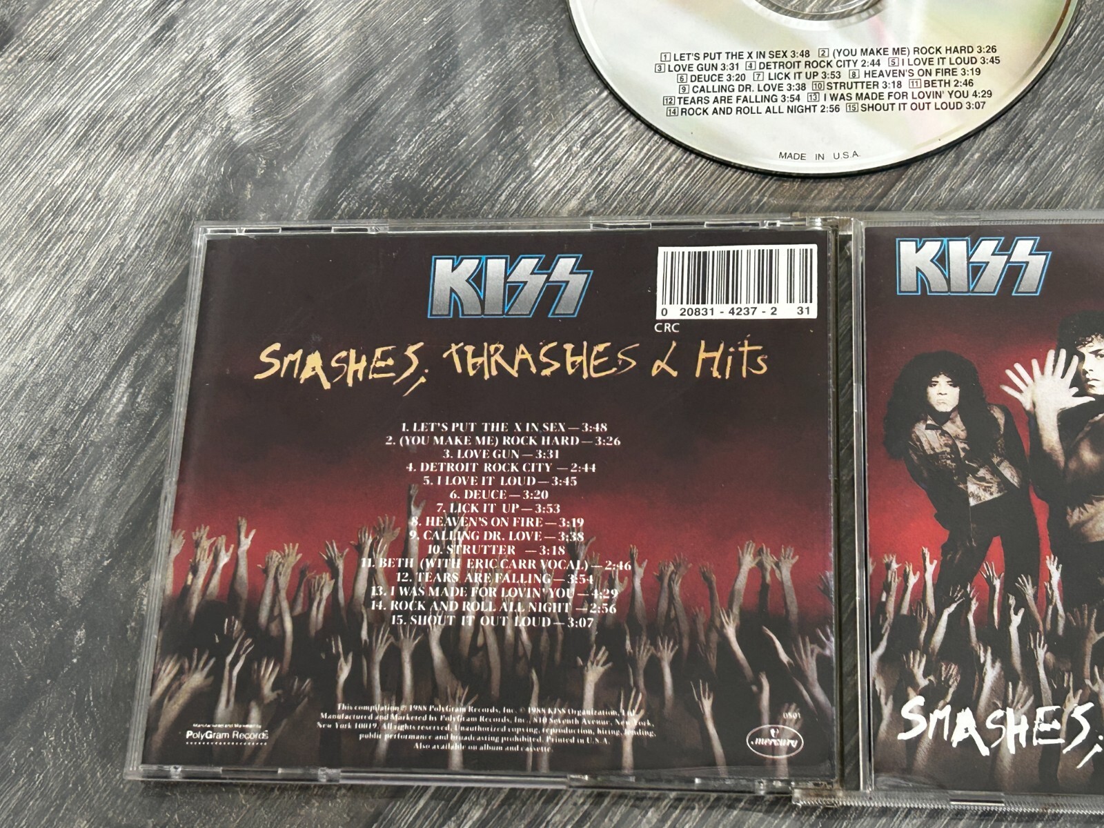 KISS CD Smashes Thrashes & Hits CRC USA Vintage Kiss Eric Carr Bruce Kulick