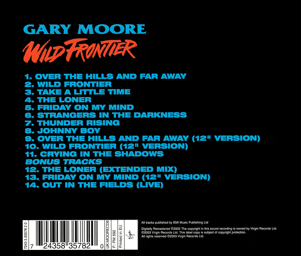 Gary Moore Band ~ Wild Frontier (1987) CD 2003 Virgin Records UK •• NEW ••