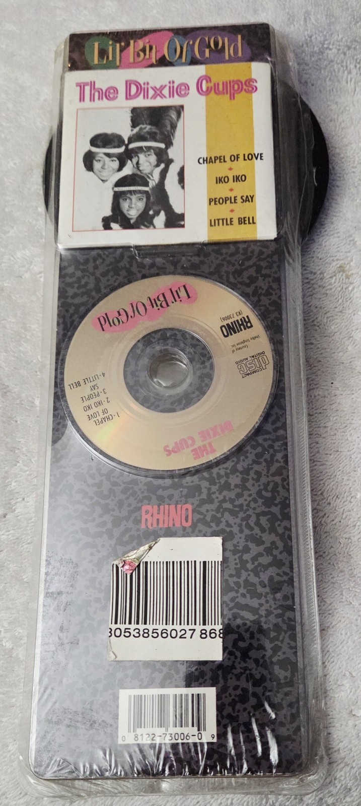 THE DIXIE CUPS Lil Bit of Gold LIMITED 1988 MINI 3 INCH CD Single GOLD DISC CD3