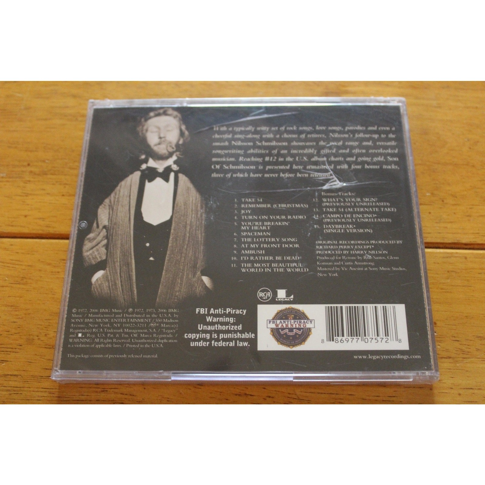 Harry Nilsson CD Son Of Schmilsson Album Legacy Recordings Rock Pop Sealed
