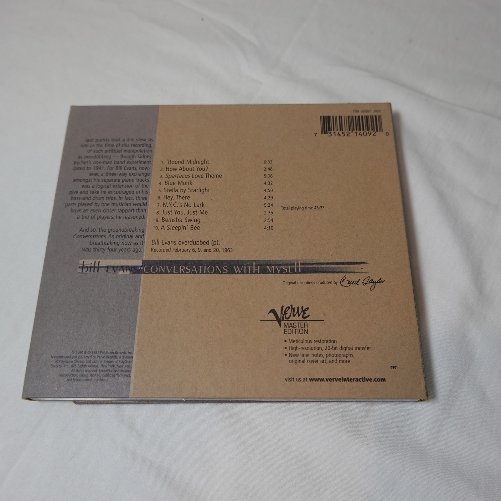 Bill Evans - Conversations With Myself - Verve Master Edition CD